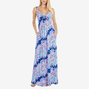 Lilly Pulitzer Maui Maxi Dress in Oyster Bay Blue Miss Shell Size 6